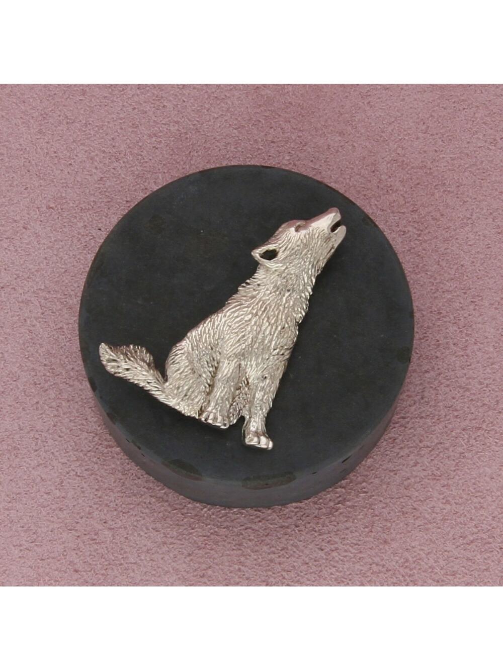 sterling silver vintage howling wolf brooch